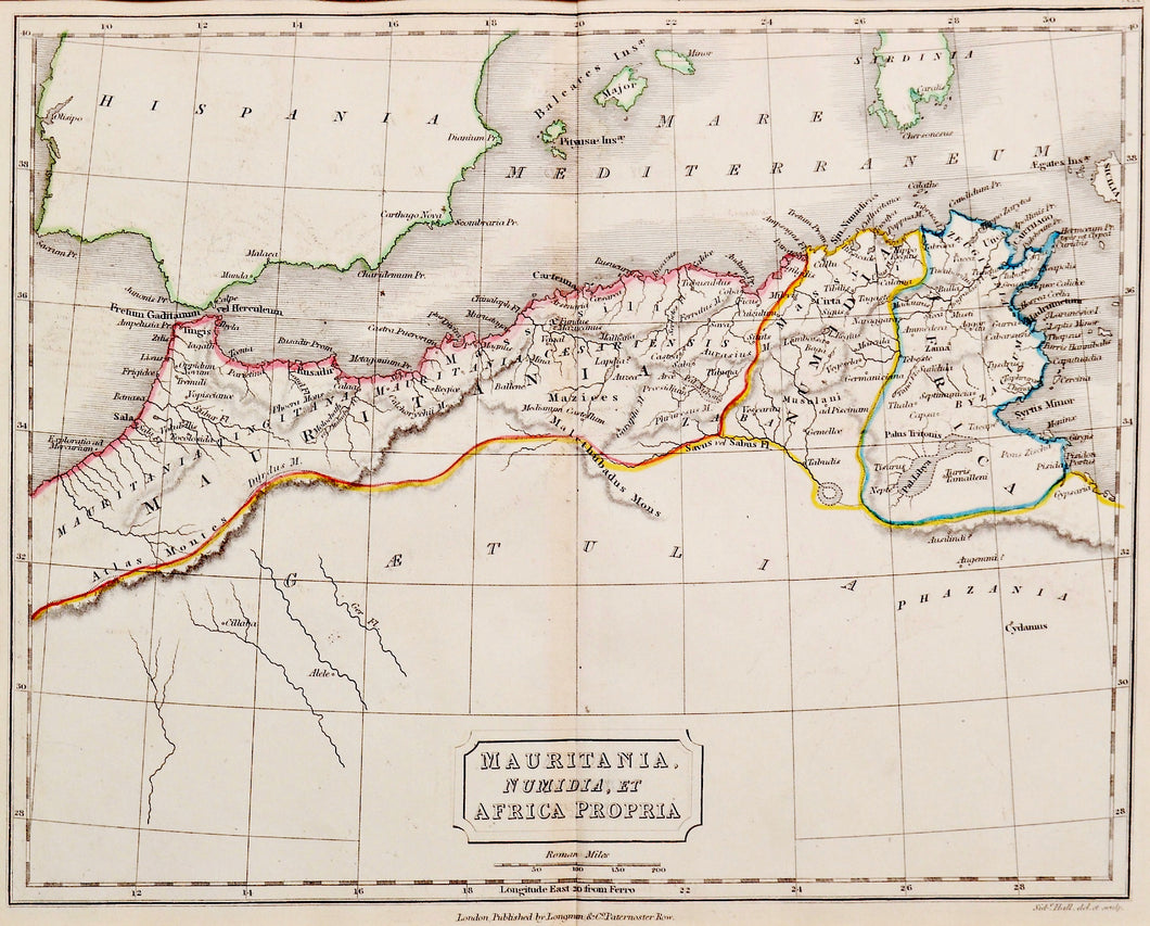 Mauritania Numidia et Africa Propria - Antique Map circa 1836