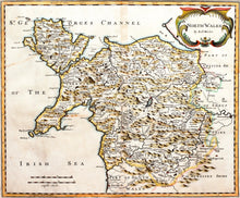 Load image into Gallery viewer, North Wales - Antique Map by Robert Morden circa 1695
