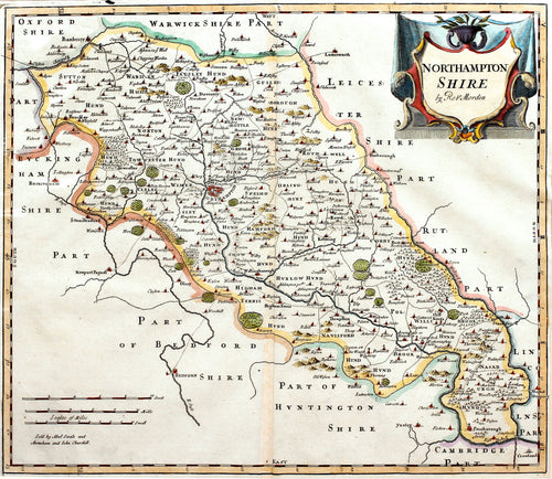 Northamptonshire - Antique Map by Robert Morden circa 1695