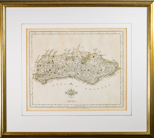 Sussex - Antique Map by John Cary 1793