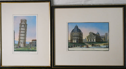 A Pair of Fine Views of the City of Pisa - circa 1830's