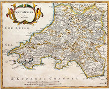 Load image into Gallery viewer, South Wales - Antique Map by Robert Morden circa 1695
