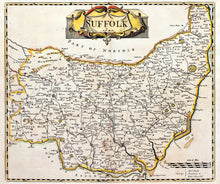 Load image into Gallery viewer, Suffolk - Antique Map by Robert Morden circa 1753
