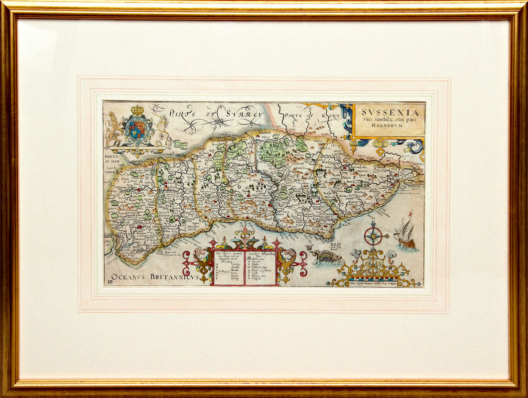 Sussexia Sive Southsex. Olim Pars Regnorum - Antique Map of Sussex 1637