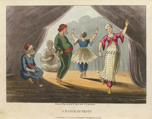 A Dance at Genin - Antique Aquatint 1823