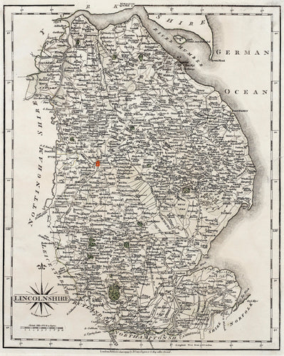 Lincolnshire - Antique Map by John Cary 1793