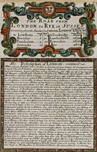Load image into Gallery viewer, Lamberherst to Rye - Antique Strip Map by Owen/Bowen circa 1720
