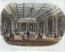 Load image into Gallery viewer, Entrance Hall Grand Aquarium Brighton - Antique Steel Engraving 1876
