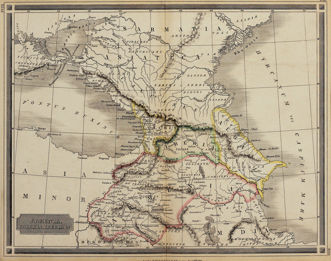 Armenia Colchis Iberia & etc - Antique Map circa 1835