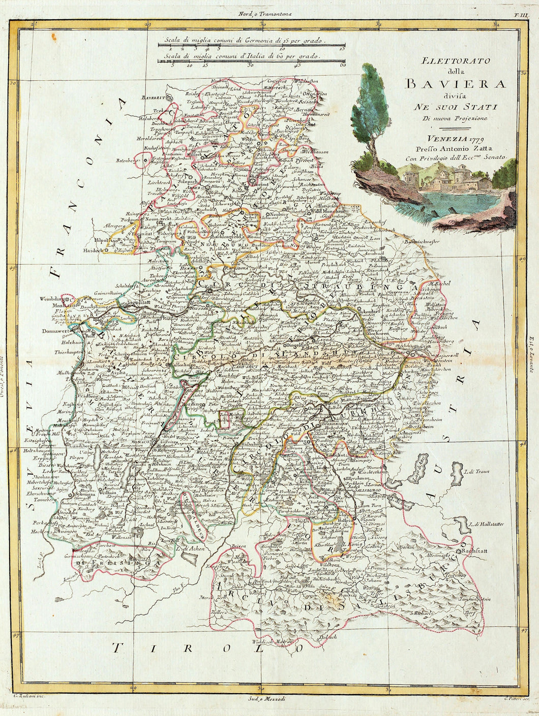 Bavaria - Antique Map circa 1779