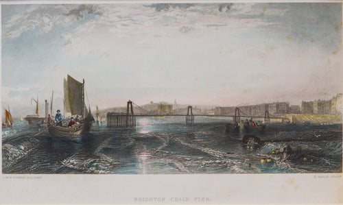 Brighton Chain Pier - Antique Steel Engraving circa 1860