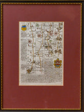 Load image into Gallery viewer, The Road from Cambridge into Northamptonshire - Antique Route Map circa 1720
