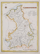 Load image into Gallery viewer, Cambridgeshire - Antique Map by J &amp; C Walker circa 1850
