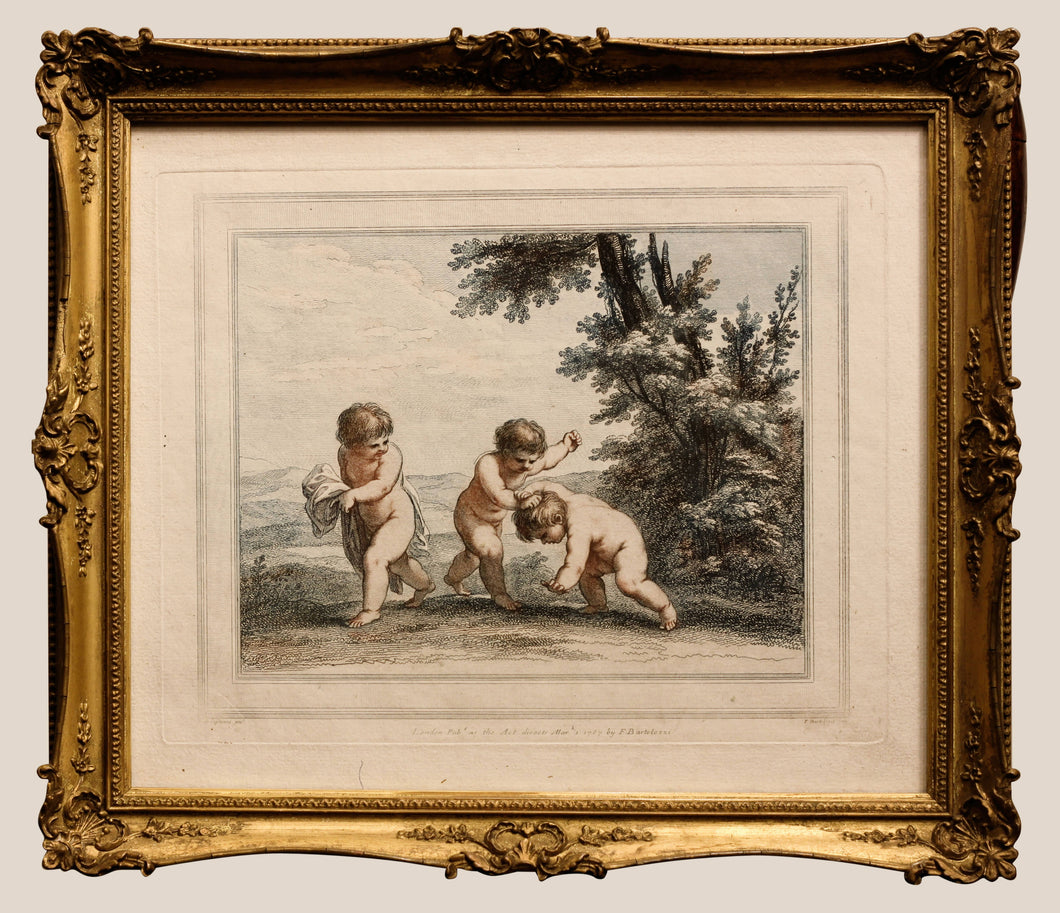 Cupids at Play Stipple Engraving by Bartolozzi 1787
