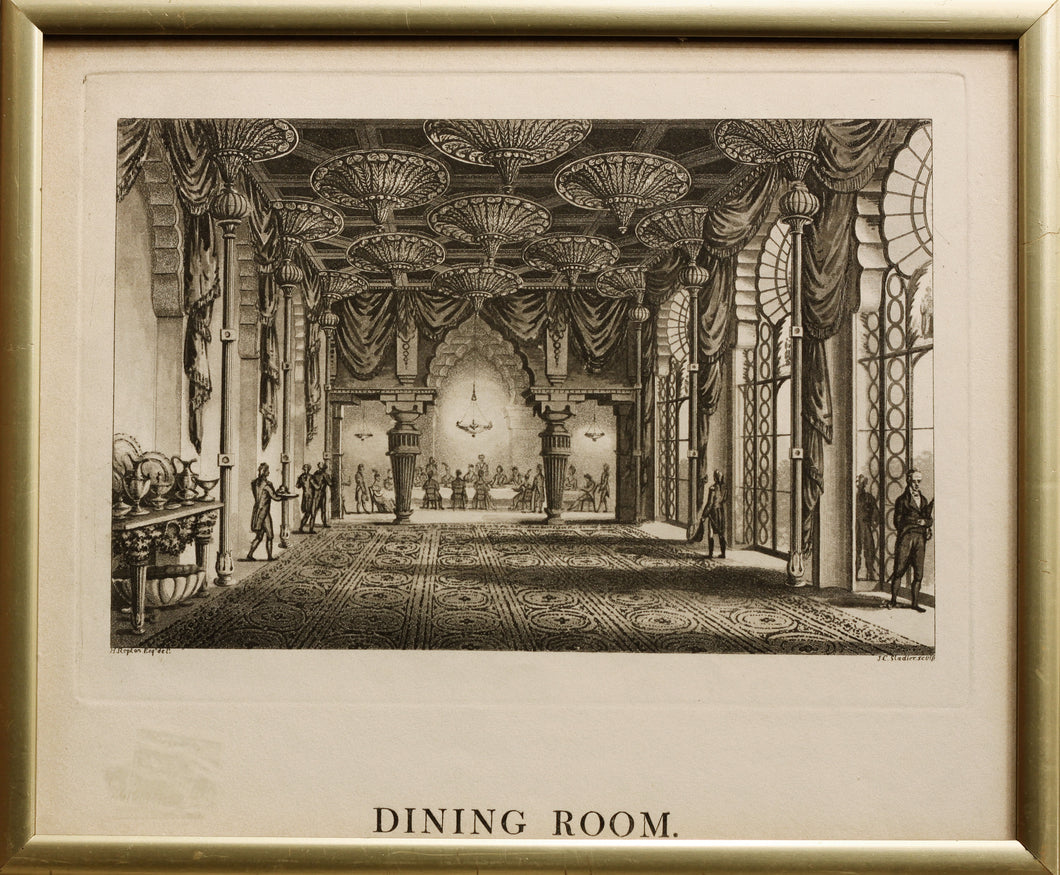 Dining Room Royal Pavilion Brighton  Aquatint 1808