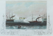 Load image into Gallery viewer, Gallant Affair of the Hecla and Arrogant - Antique Steel Engraving circa 1855
