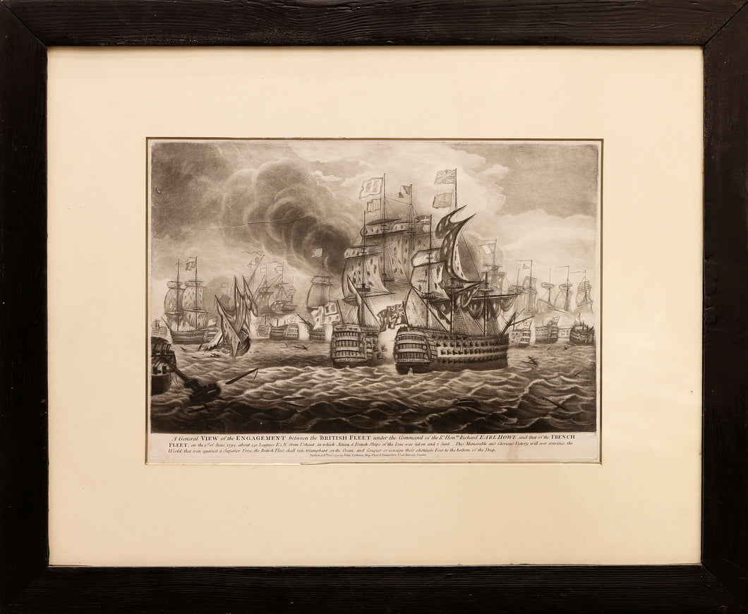 'Glorious 1st of June' Mezzotint of The Battle of Ushant 1794