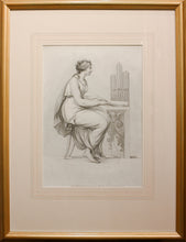 Load image into Gallery viewer, Goddess Playing a Pipe Organ Stipple Engraving 1798
