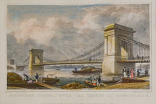 Load image into Gallery viewer, Hammersmith Bridge - Antique Steel Engraving 1828
