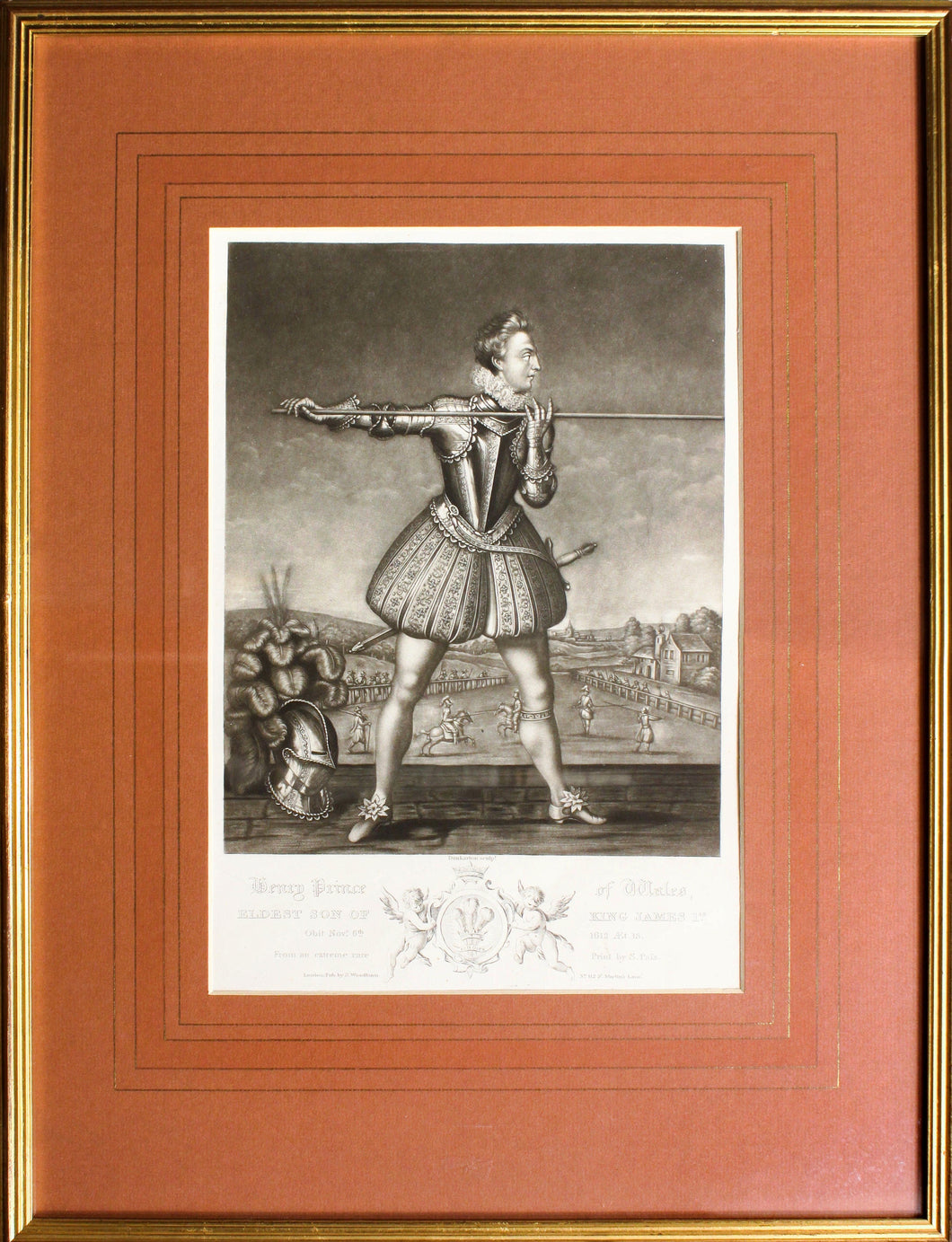 Henry Prince of Wales Exercising with a Lance - Mezzotint circa 1800