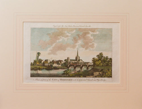 The City of Hereford - Antique Copper Engraving circa 1784