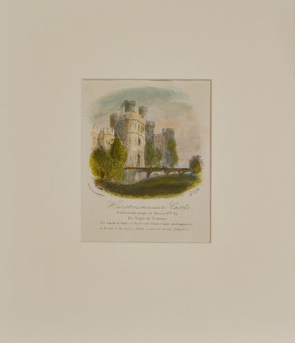 Hurstmonceaux Castle - Antique Steel Engraving circa 1870