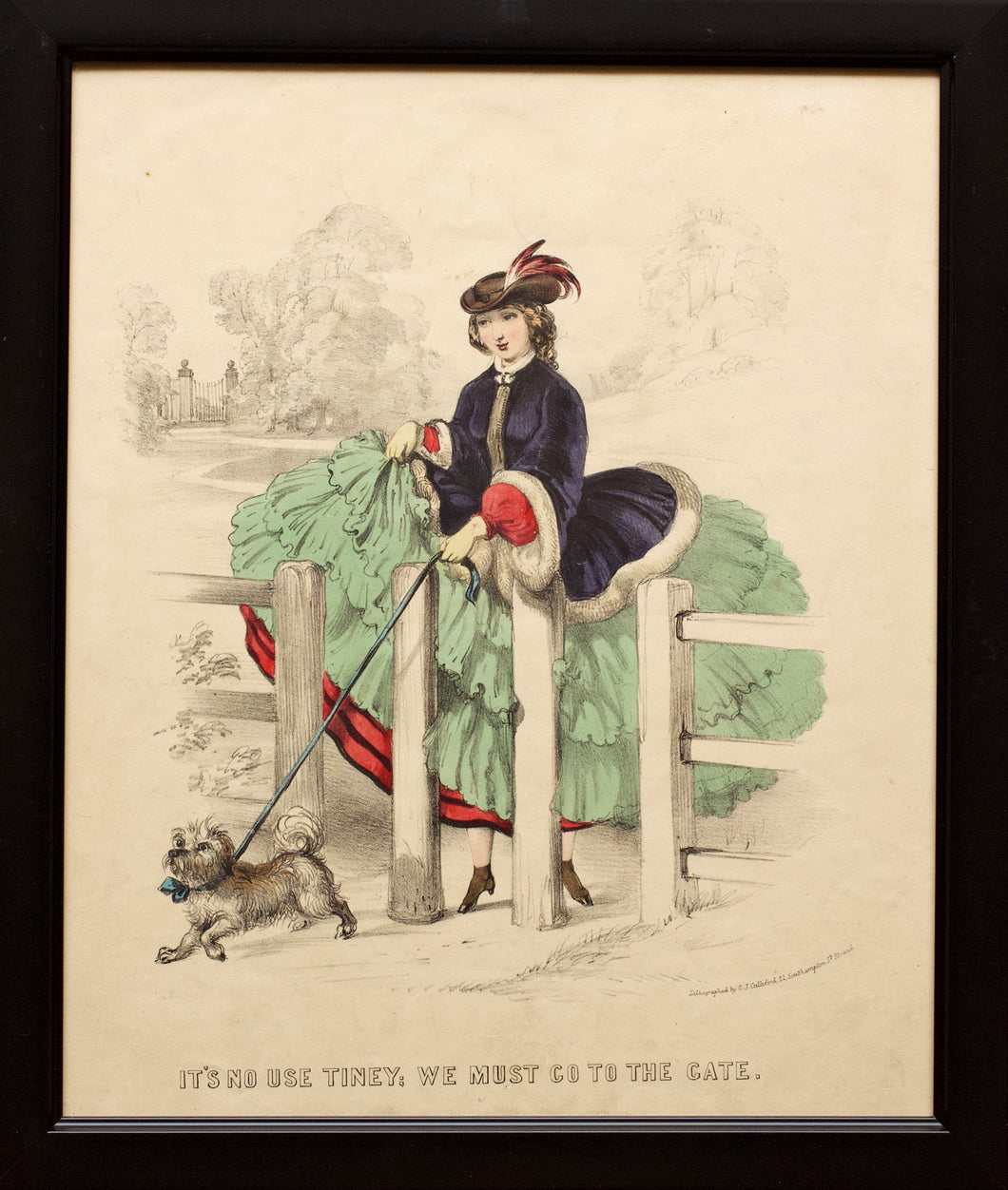 Its No Use Tiney and It Is To Be Done Tiney - Pair of Hand Coloured Lithographs 1858