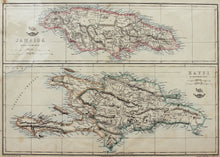 Load image into Gallery viewer, Jamaica and Hayti - Antique Map circa 1863
