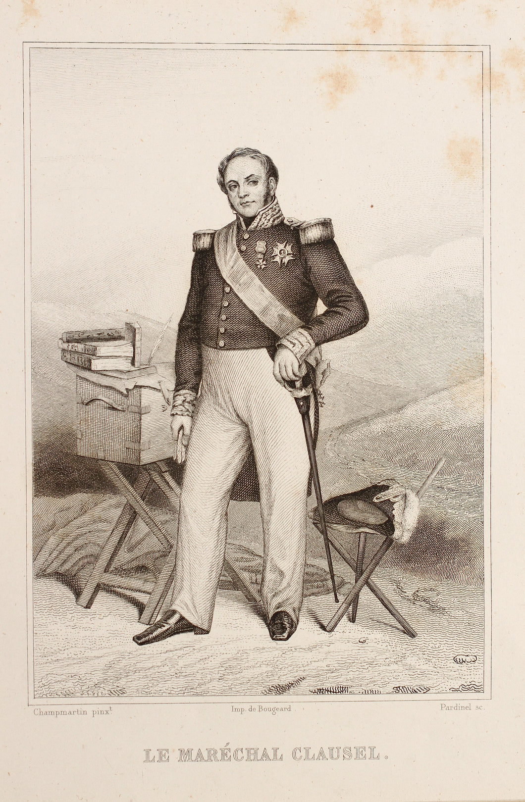 Le Marechal Clausel - French Steel Engraving circa 1830s