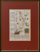 Load image into Gallery viewer, The Road from London to Chichester - Antique Route Map circa 1720
