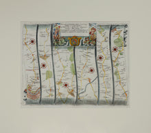 Load image into Gallery viewer, The Road from London to Hythe in Kent - Antique Ribbon Map circa 1692
