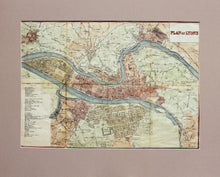 Load image into Gallery viewer, Plan of Lyons - Antique Map for Bradshaw circa 1870
