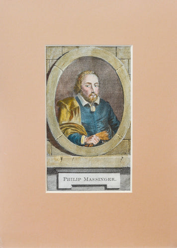 Philip Massinger - Antique Copper Engraving circa 1800