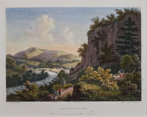 View in Matlock Vale - Antique Copper Engraving 1785