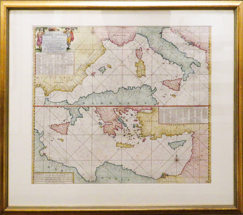 Middellandsche Zee - Map of the Mediterranean Sea circa 1682-6