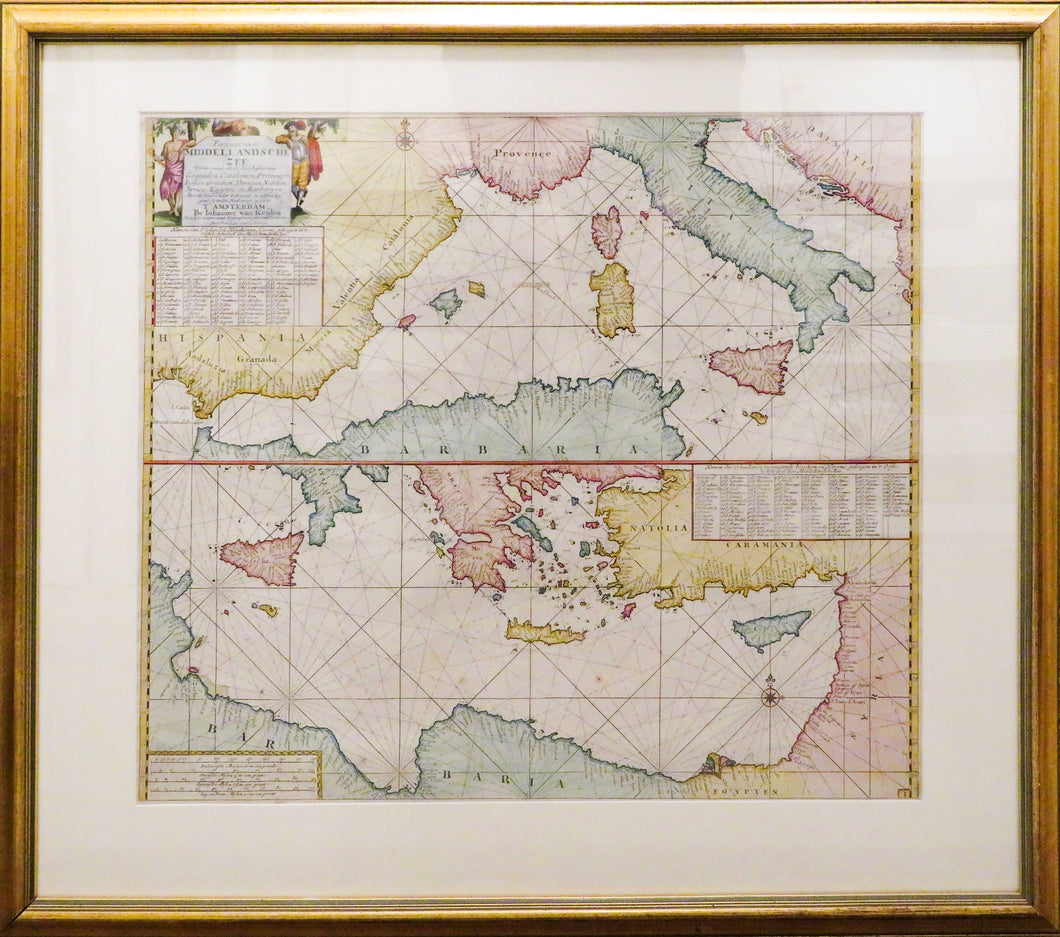 Middellandsche Zee - Map of the Mediterranean Sea circa 1682-6