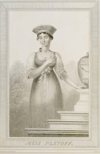 Miss Platoff - Antique Stipple Engraving circa 1800