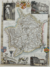 Load image into Gallery viewer, Monmouthshire - Antique Map by Thomas Moule circa 1848
