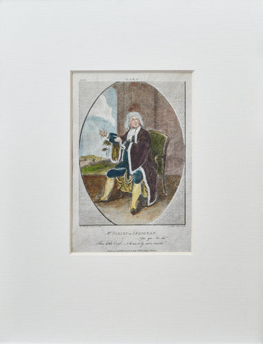 Mr Harley as Lusignan - Antique Copper Engraving circa 1780