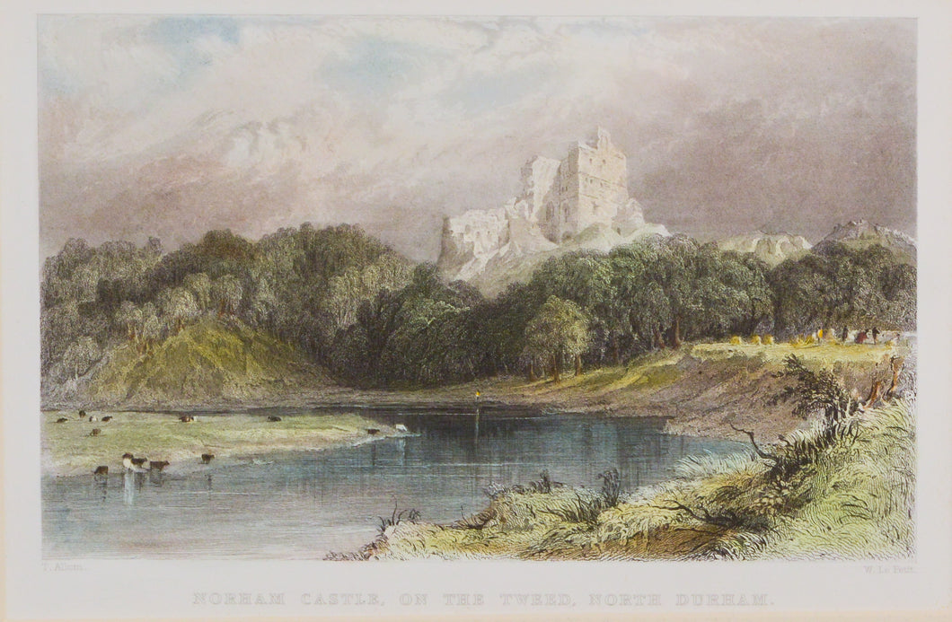 Norham Castle - Antique Steel Engraving circa 1834
