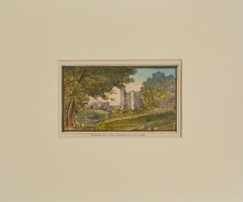 Pevensey Bay From Hurstmonceaux Castle - Antique Aquatint circa 1820s