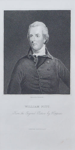 William Pitt the younger - Antique Stipple Engraving circa 1830s