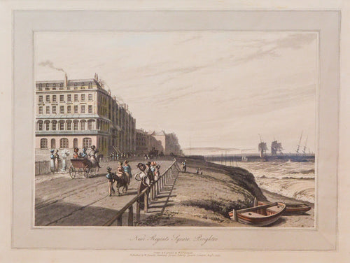 Near Regents Square Brighton - Antique Engraving 1823