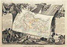 Load image into Gallery viewer, Map of the Rhone Region - Antique Map circa 1860

