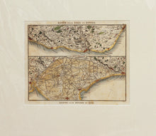Load image into Gallery viewer, Two Route Maps of the Kent/Sussex Coast - Antique Map by Paterson circa 1824
