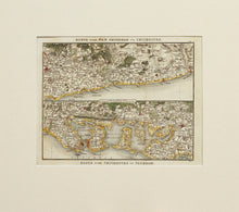 Load image into Gallery viewer, Two Route Maps of the Sussex Coast - Antique Map by Paterson circa 1824
