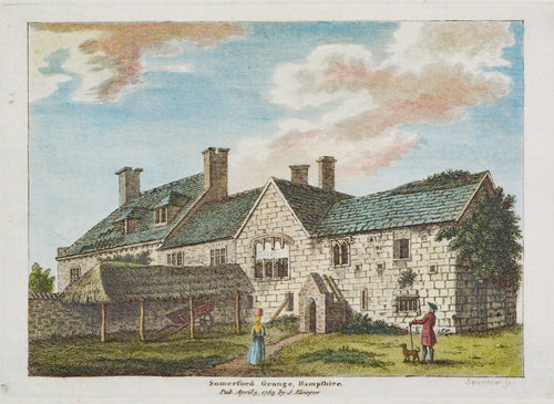 Somerford Grange Hampshire - Antique Copper Engraving 1784