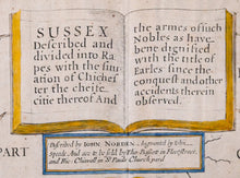 Load image into Gallery viewer, Map of Sussex - Antique Map by John Speed 1676
