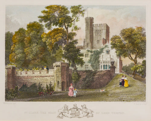 St Clare the Seat of Lord Vernon - Steel Engraving circa 1836