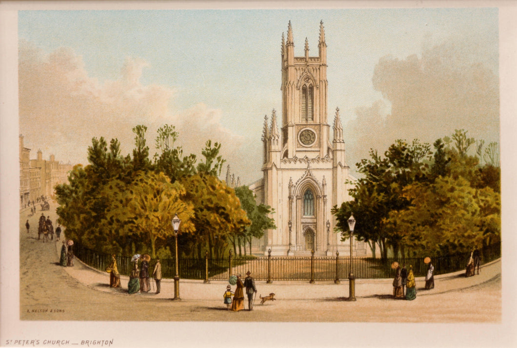 Saint Peters Church Brighton - Chromolithograph circa 1880